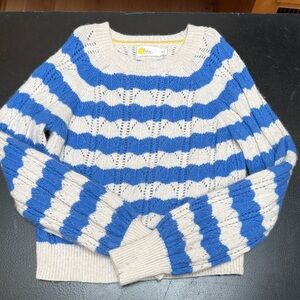 Mini Boden Blue and Cream Knit Sweater